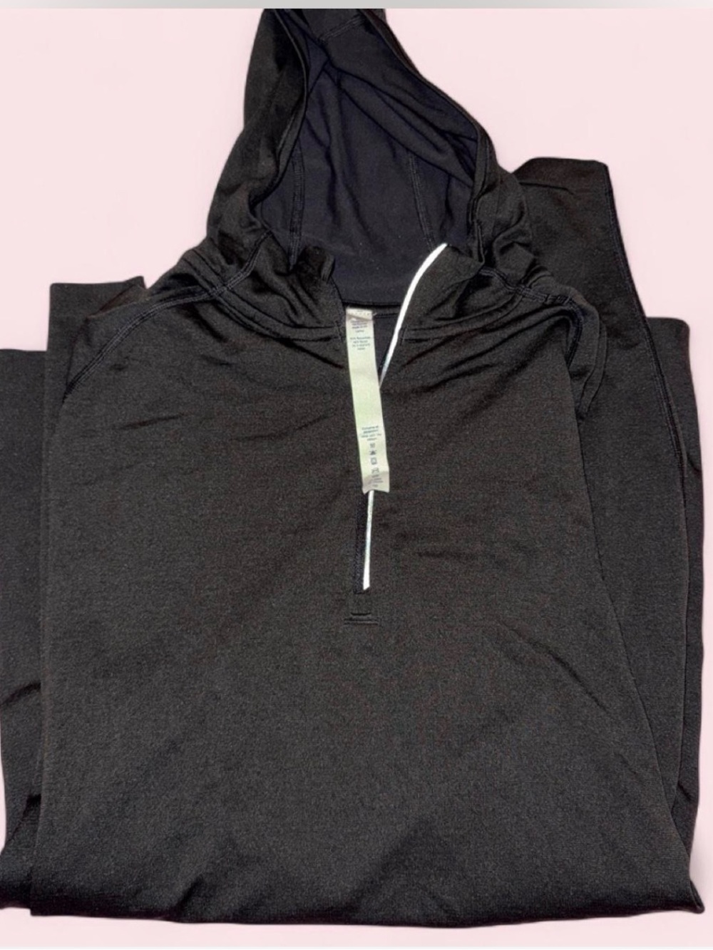 Men's black Lululemon half-zip training hoodie